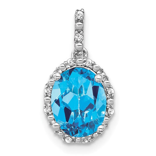 Oval Gemstone Diamond Halo Pendant