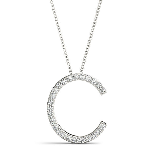 Diamond Initial C Pendant