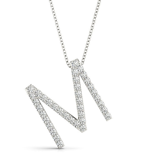 Diamond Initial M Pendant