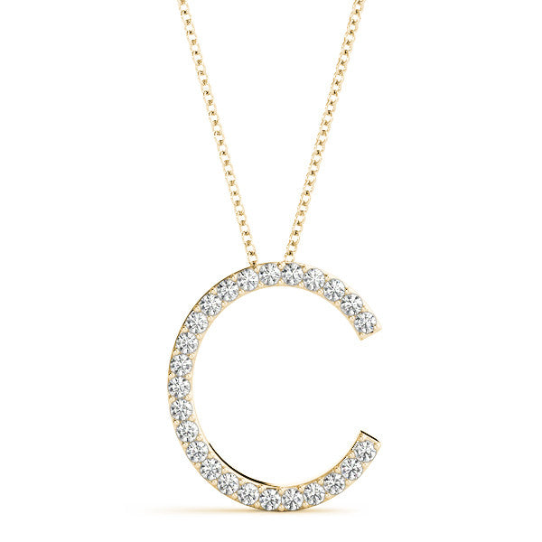 Diamond Initial C Pendant