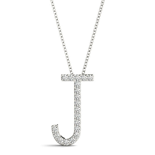 Diamond Initial J Pendant