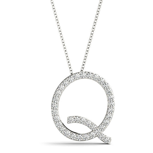 Diamond Initial Q Pendant