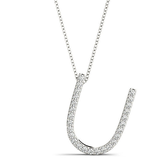 Diamond Initial U Pendant