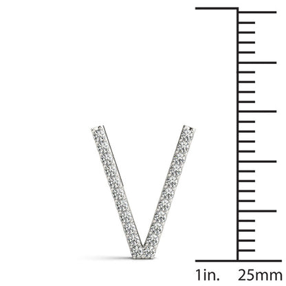 Diamond Initial V Pendant