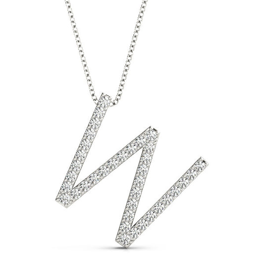 Diamond Initial W Pendant