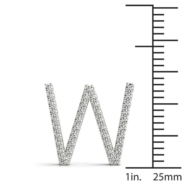 Diamond Initial W Pendant