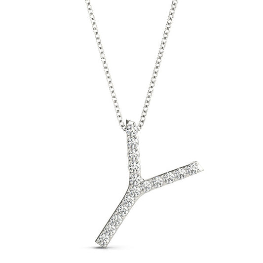 Diamond Initial Y Pendant