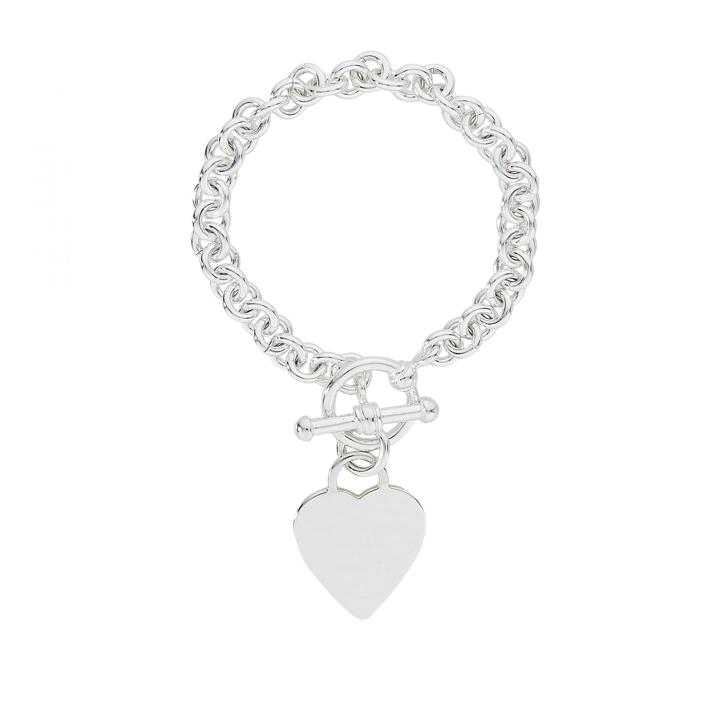 Silver Toggle Heart Bracelet Style 2