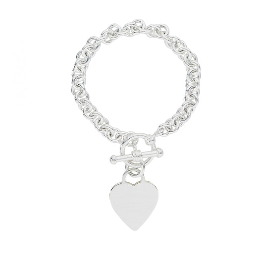 Silver Toggle Heart Bracelet Style 2