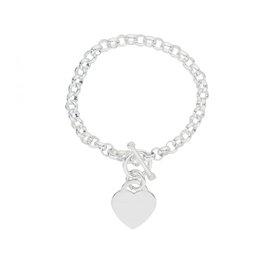 Silver Toggle Heart Bracelet Style 1