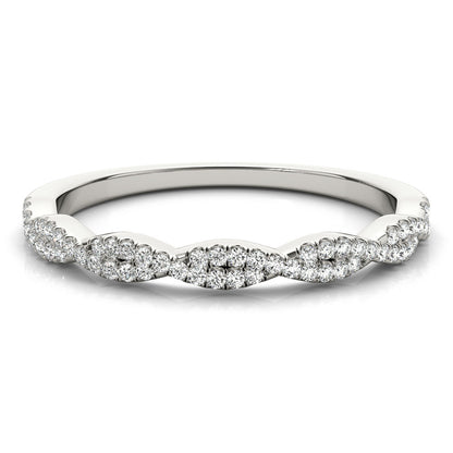 10K Gold Diamond Twisted Band Ring Style 2